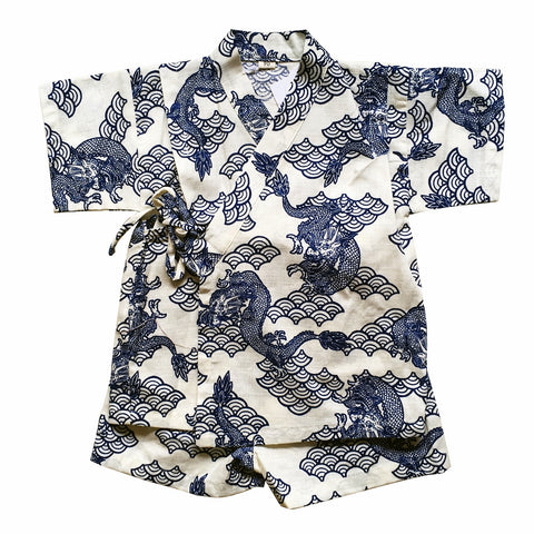 Okiddo Seikaiha and Dragon Boy Suit (Beige)