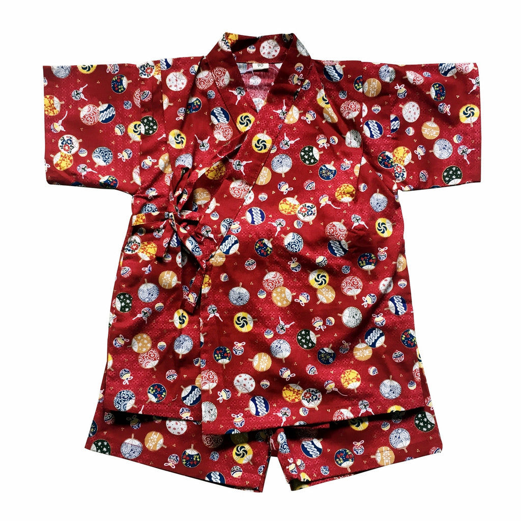 Okiddo Bronzing Uchiwa Boy/Girl Suit (Red)