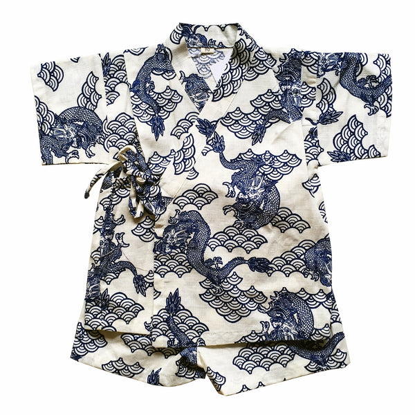 Okiddo Seikaiha and Dragon Boy Suit (Beige)