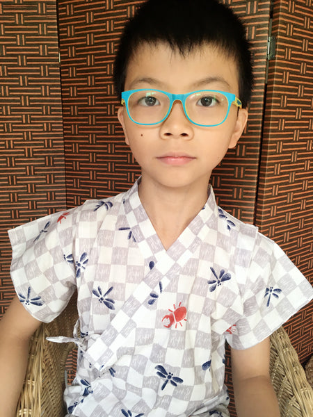 Okiddo Checkered Dragonfly Boy Suit (Grey)