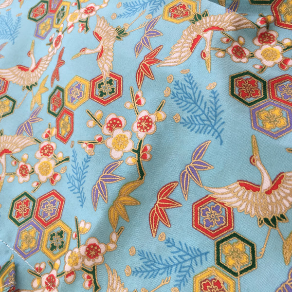 Okiddo Bronzing Crane Baby Romper (Blue)