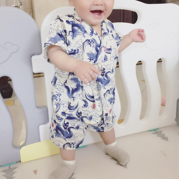 Okiddo Japanese Dragon Boy Suit (White)